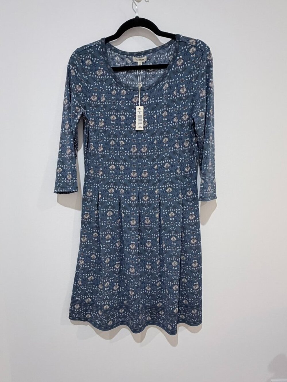 NWT Max Studio Blue Floral Damask Fit & Flare Jersey Knit Dress